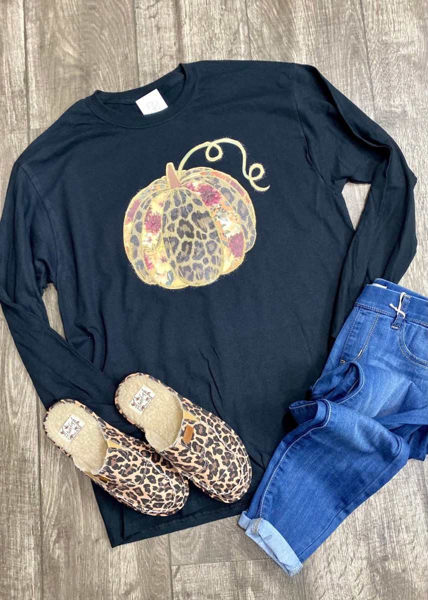 Fall Pumpkin Long Sleeve Graphic Tee - Graphic Tee - Jimberly's Boutique - Olive Branch - Mississippi
