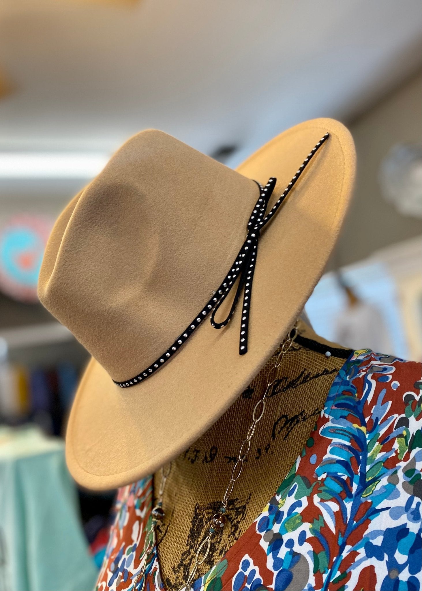 Felt Bow String Fedora Hat - Camel - Jimberly's Boutique