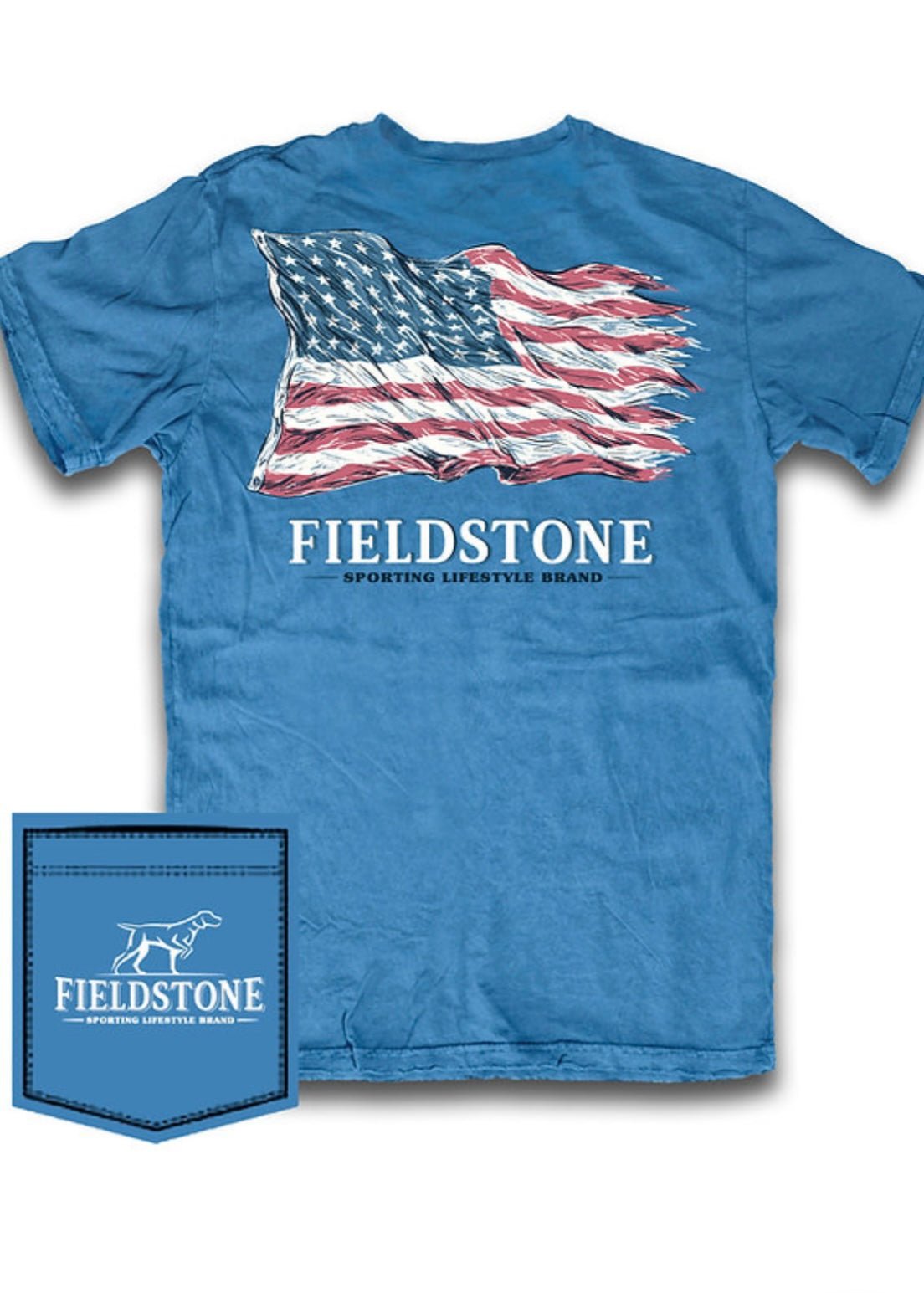 Fieldstone Distressed Flag Tee - Graphic Tee -Jimberly's Boutique-Olive Branch-Mississippi