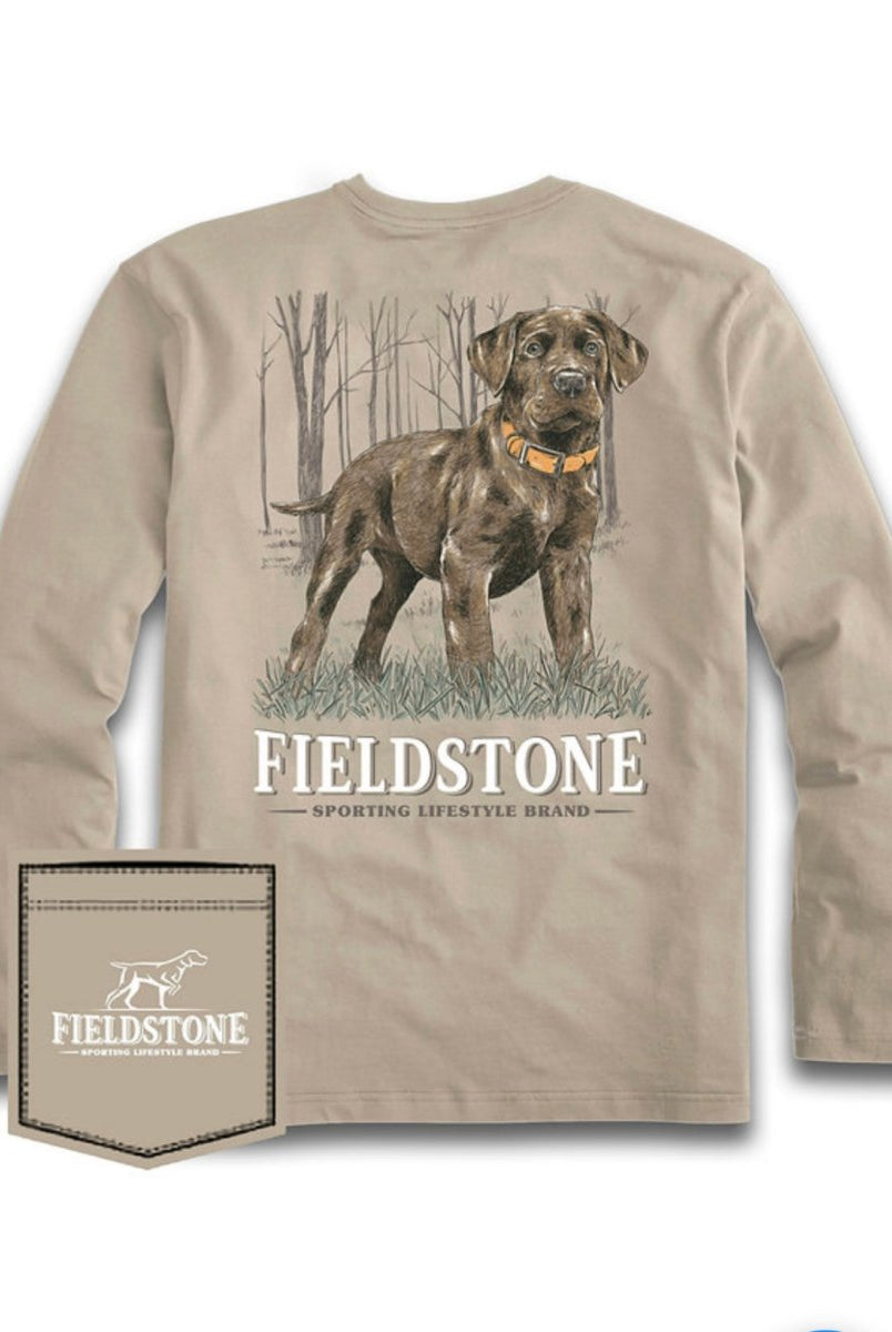 Fieldstone Retriever Pup Long Sleeve - Tan - Graphic Tee -Jimberly's Boutique-Olive Branch-Mississippi