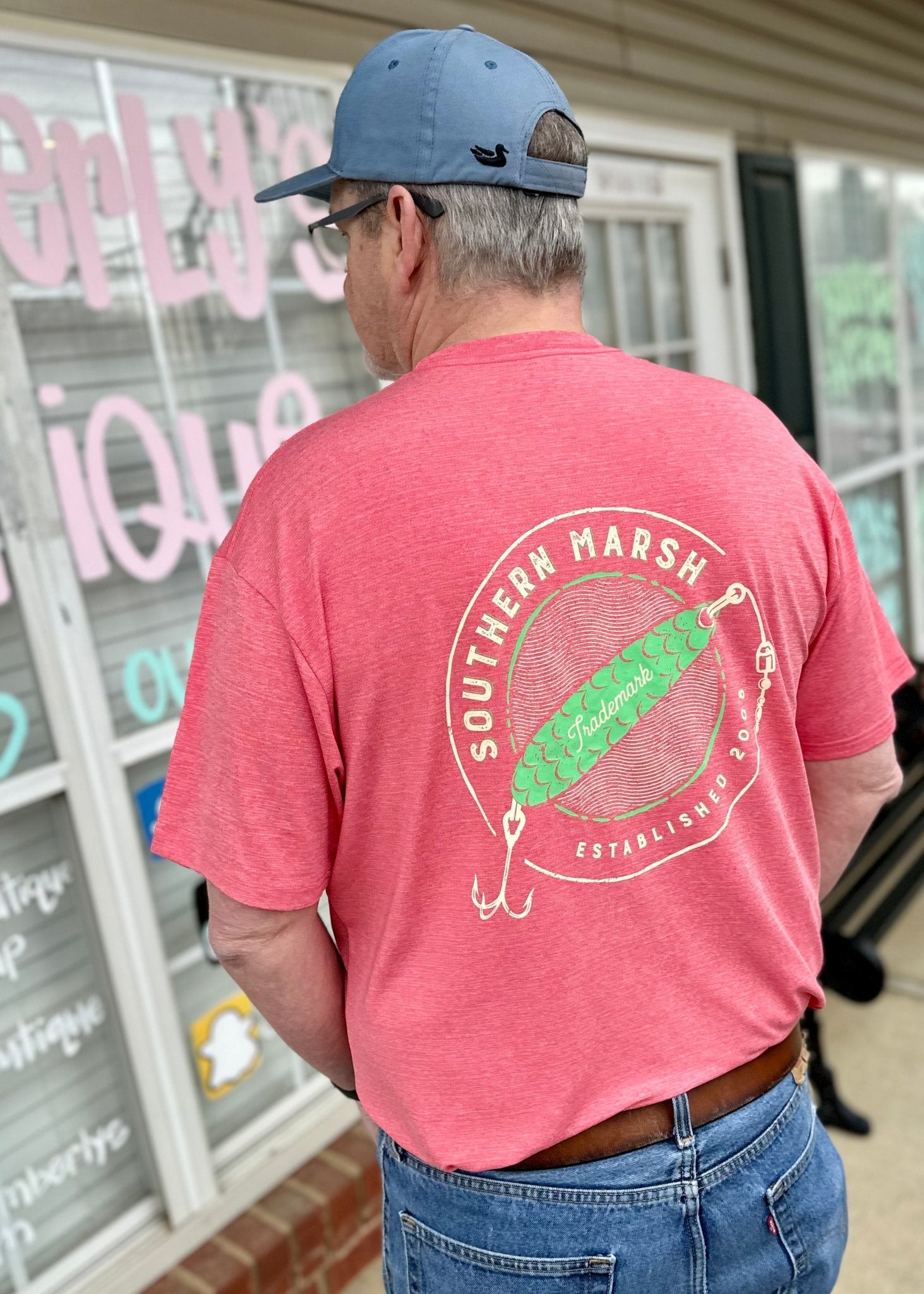 Southern Marsh FieldTec Heathered Performance Tee - Spoon - Strawberry Fizz - Southern Marsh Graphic Tee -Jimberly's Boutique-Olive Branch-Mississippi