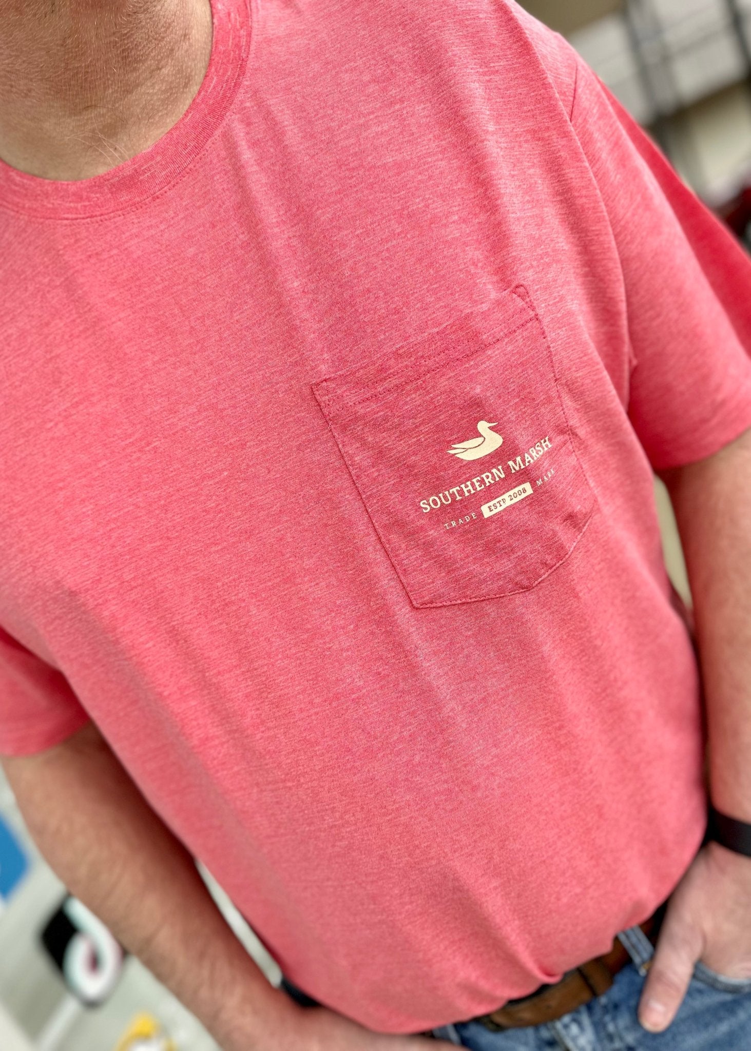 FieldTec Heathered Performance Tee - Spoon - Strawberry Fizz - Jimberly's Boutique