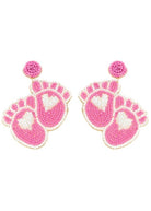 Footprints Gender Reveal Party Beaded Earrings - earrings -Jimberly's Boutique-Olive Branch-Mississippi