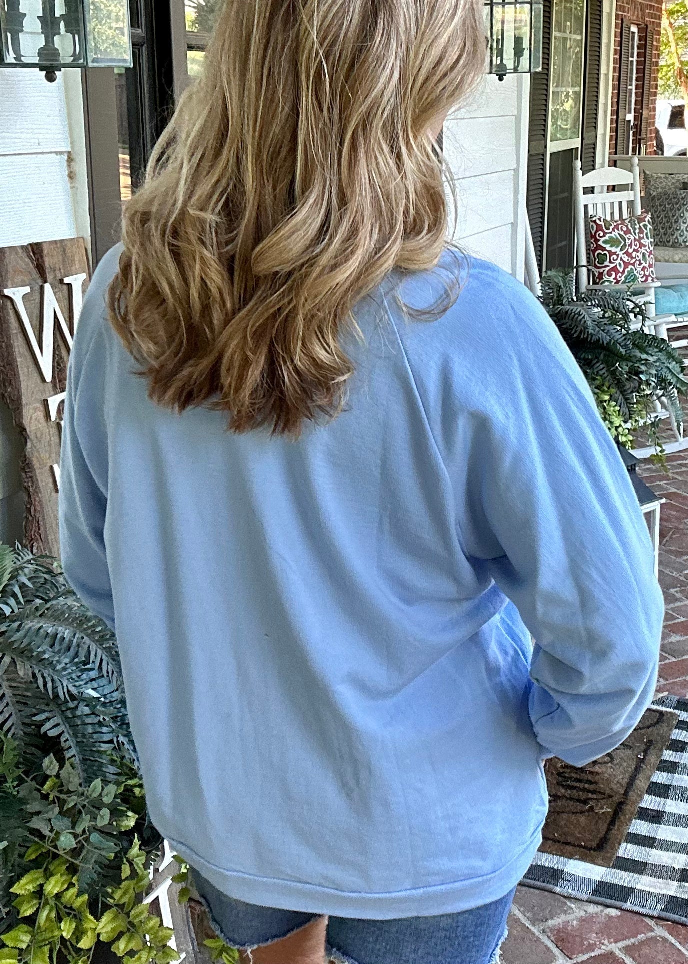 French Terry Raglan Pullover - Spring Blue - Jimberly's Boutique