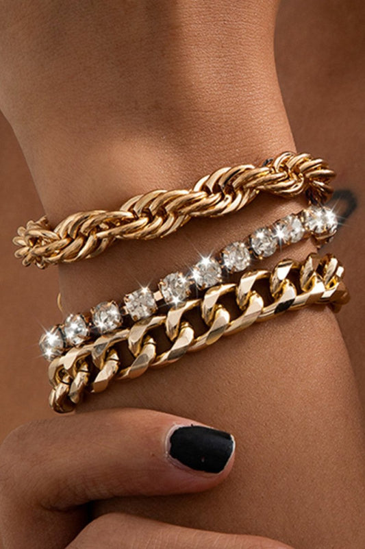 Gold Stacking Chain Link Bracelet Set - bracelet - Jimberly's Boutique