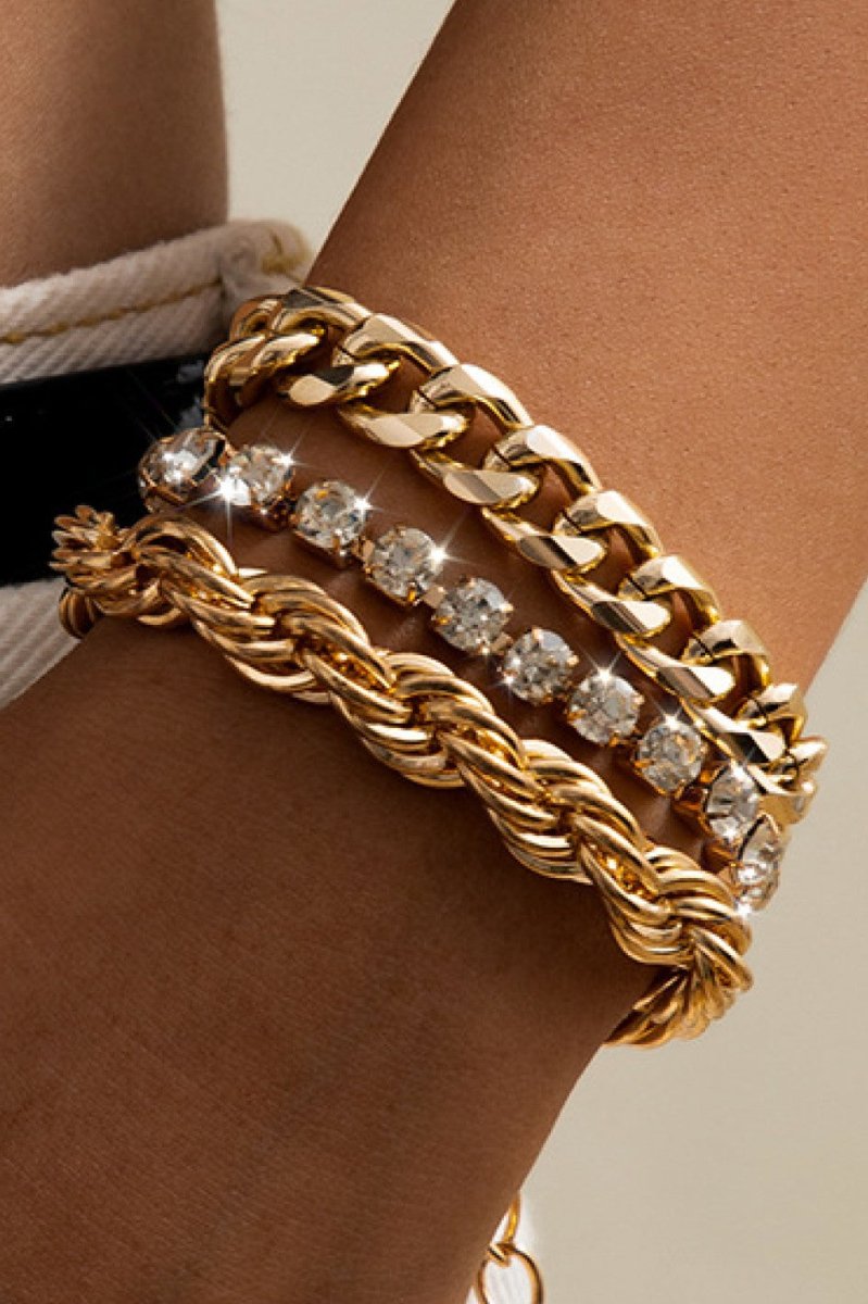 Gold Stacking Chain Link Bracelet Set - bracelet - Jimberly's Boutique