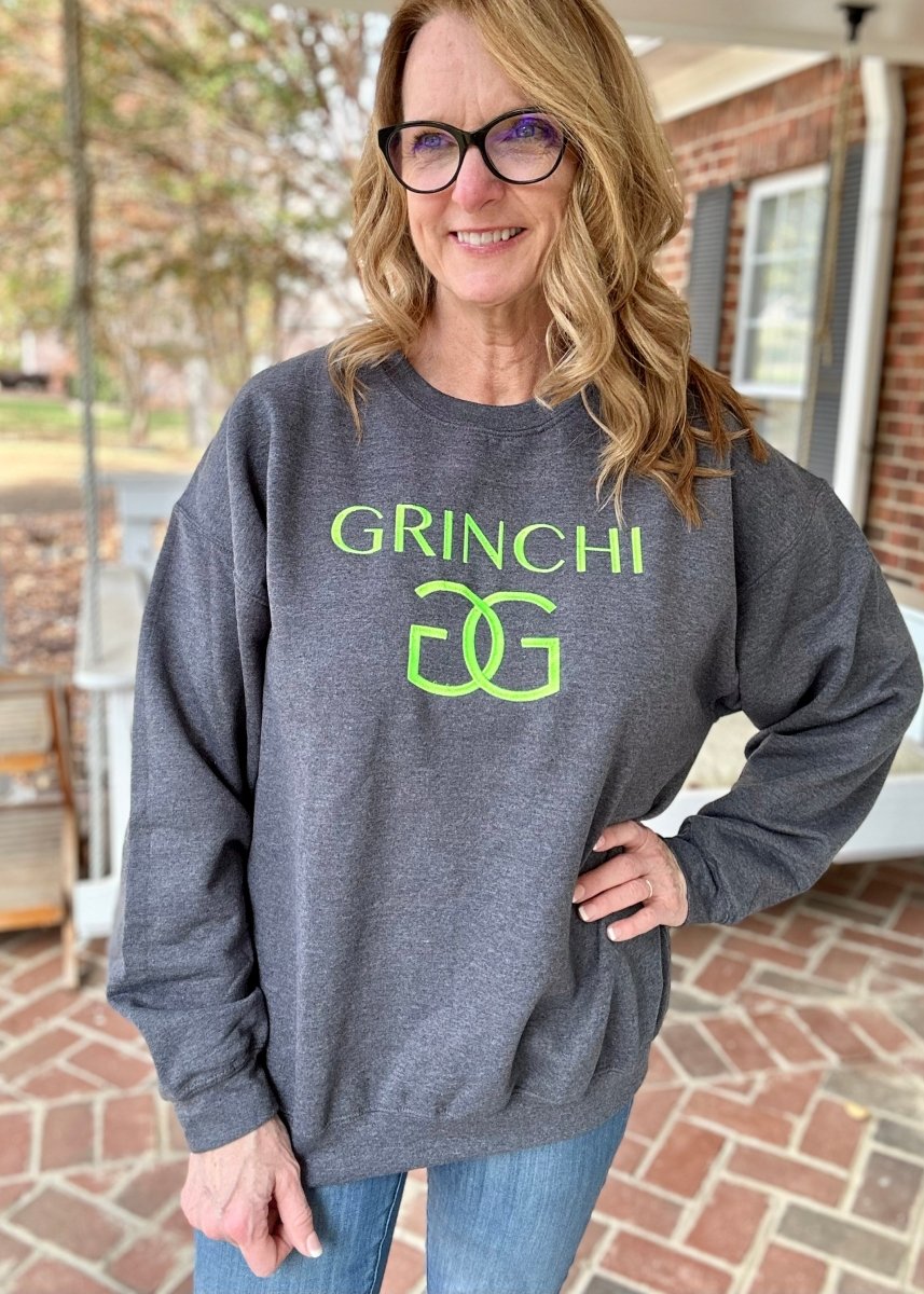 Grinchi Grinch Embroidered Sweatshirt - Graphic Tee - Jimberly's Boutique