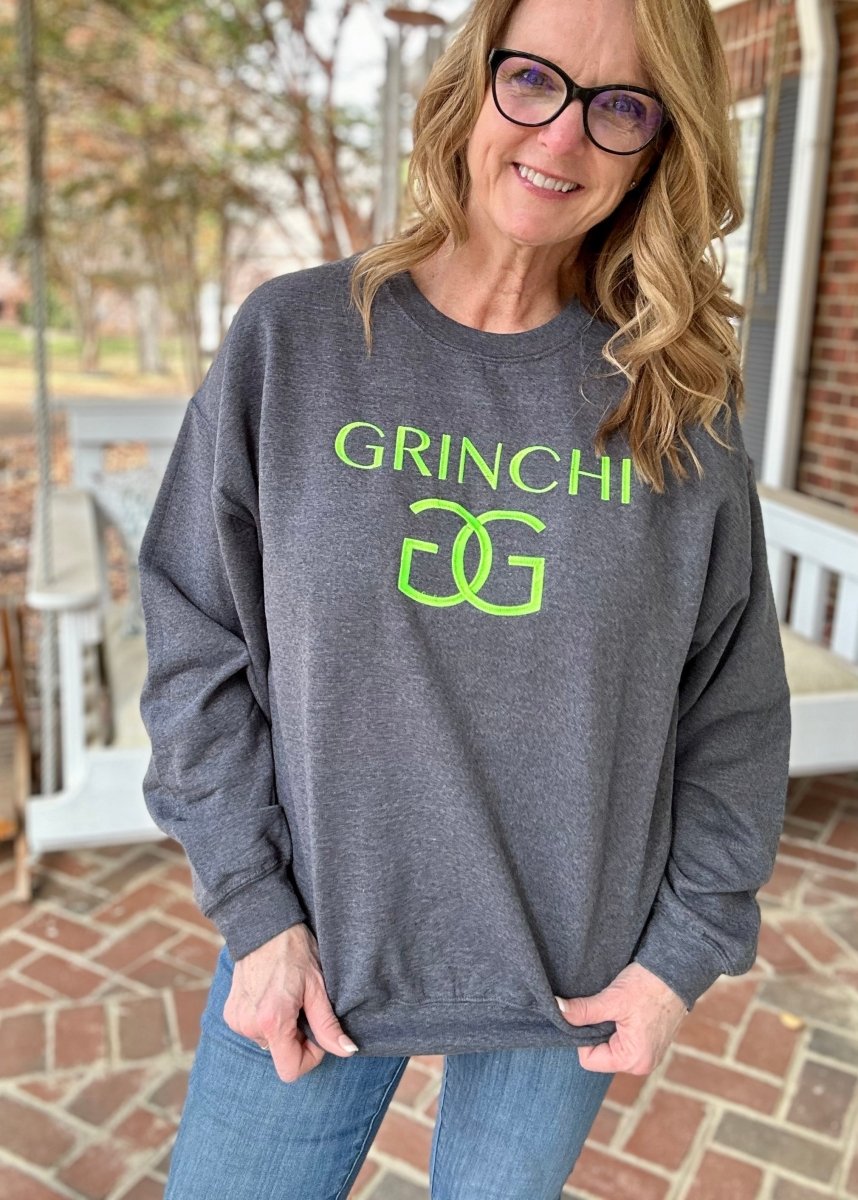 Grinchi Grinch Embroidered Sweatshirt - Graphic Tee - Jimberly's Boutique