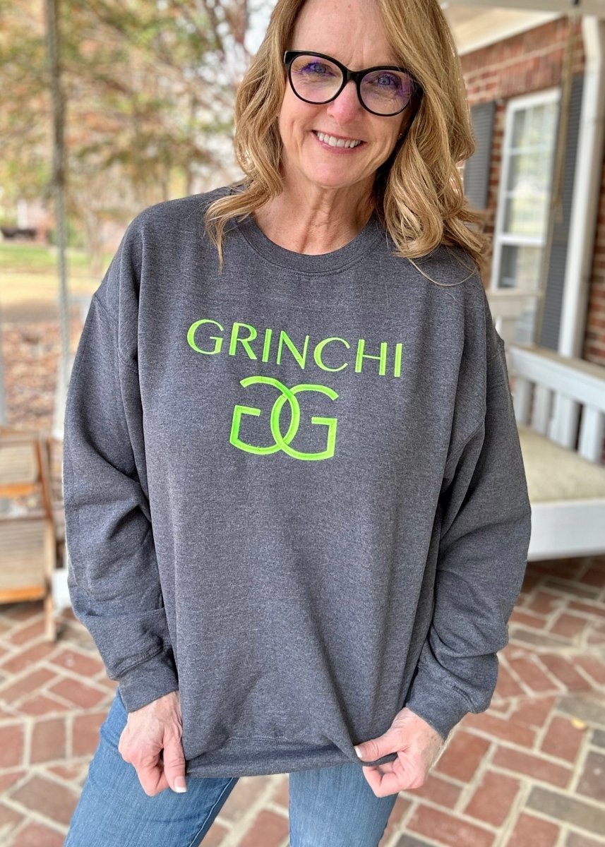 Grinchi Grinch Embroidered Sweatshirt - Graphic Tee - Jimberly's Boutique