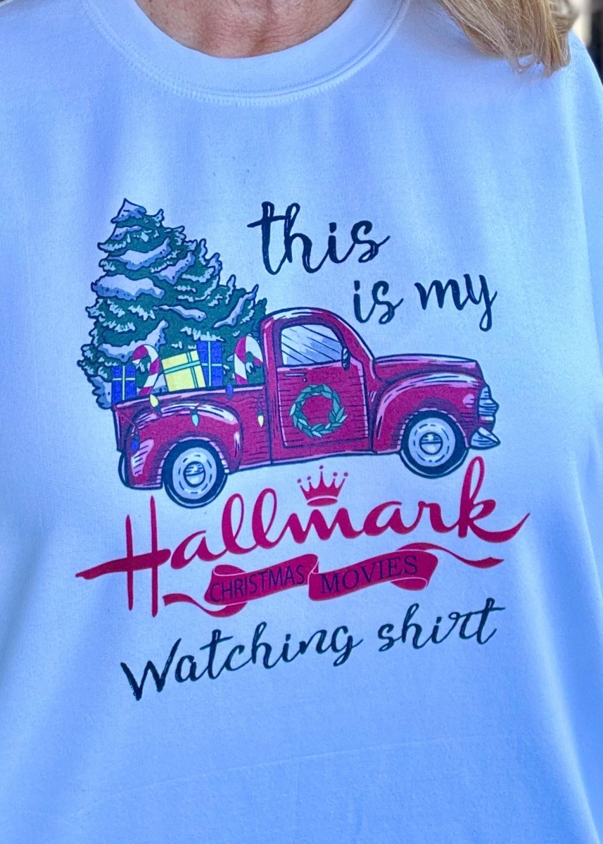 Hallmark Watching Shirt Sweatshirt-White - Graphic Tee - Jimberly's Boutique
