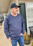 Hearth French Terry Long Sleeve Tee - Washed Navy - Graphic Tee -Jimberly's Boutique-Olive Branch-Mississippi