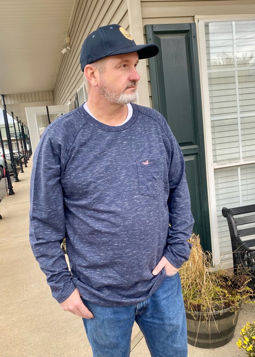 Hearth French Terry Long Sleeve Tee - Washed Navy - Graphic Tee - Jimberly's Boutique