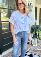 Hearts on Fire Raw Edge Top - White | Jimberly's Boutique | Olive Branch | MS - -Jimberly's Boutique-Olive Branch-Mississippi