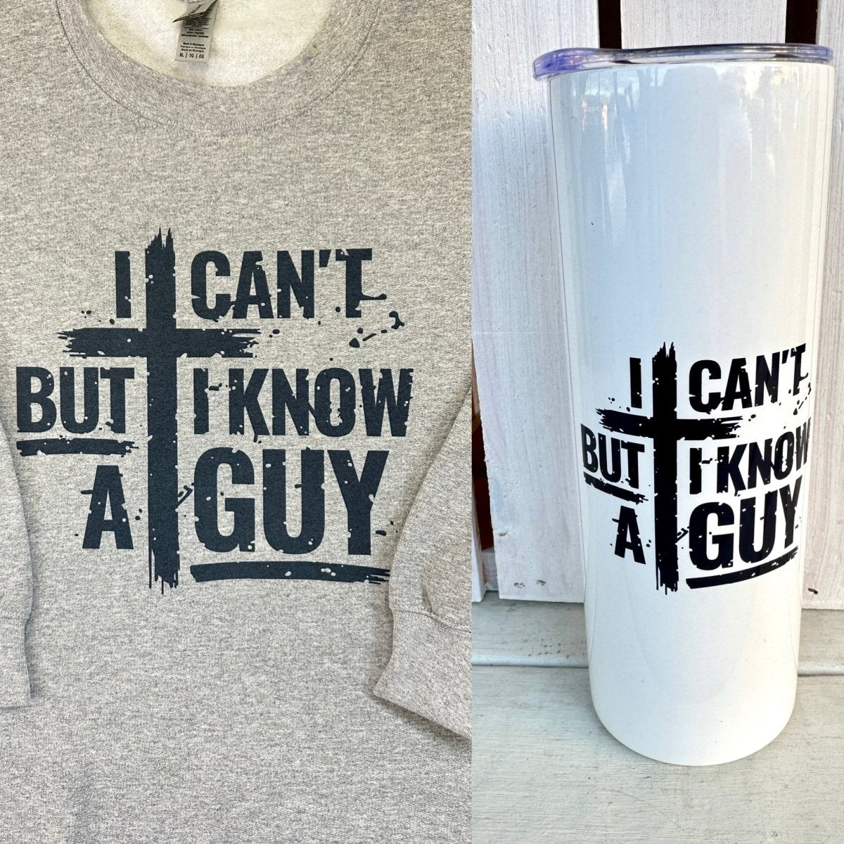 I Can't But I Know A Guy | Sweatshirt | Light Grey - Sublimated Sweatshirt -Jimberly's Boutique-Olive Branch-Mississippi
