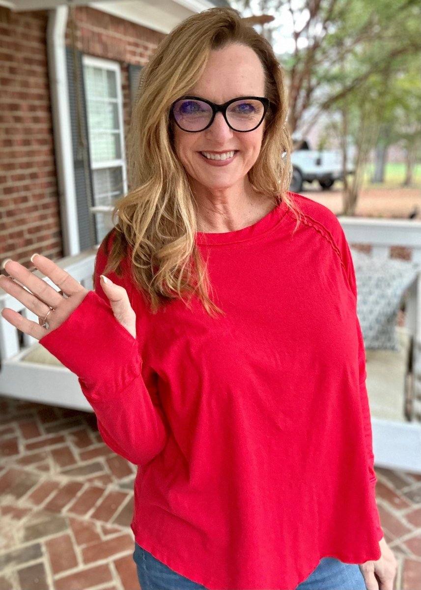 I Will Remember You Top - Light Red - Casual Top -Jimberly's Boutique-Olive Branch-Mississippi