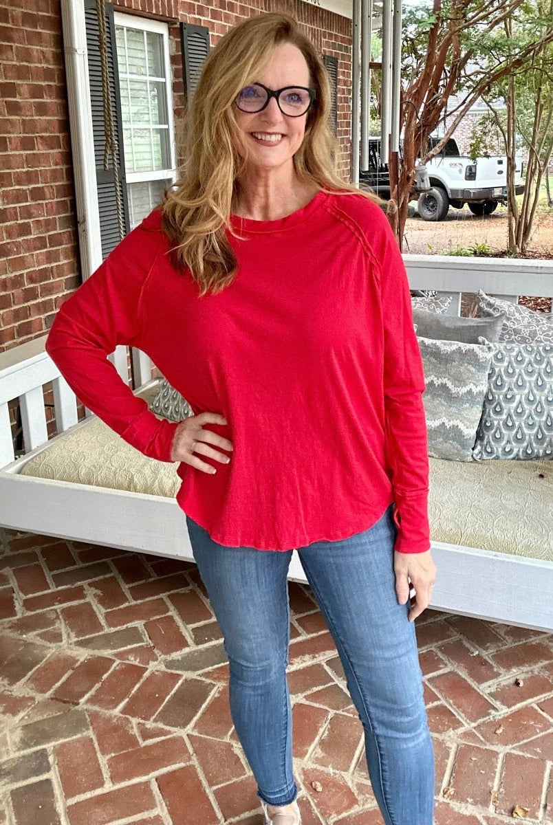 I Will Remember You Top - Light Red - Casual Top -Jimberly's Boutique-Olive Branch-Mississippi