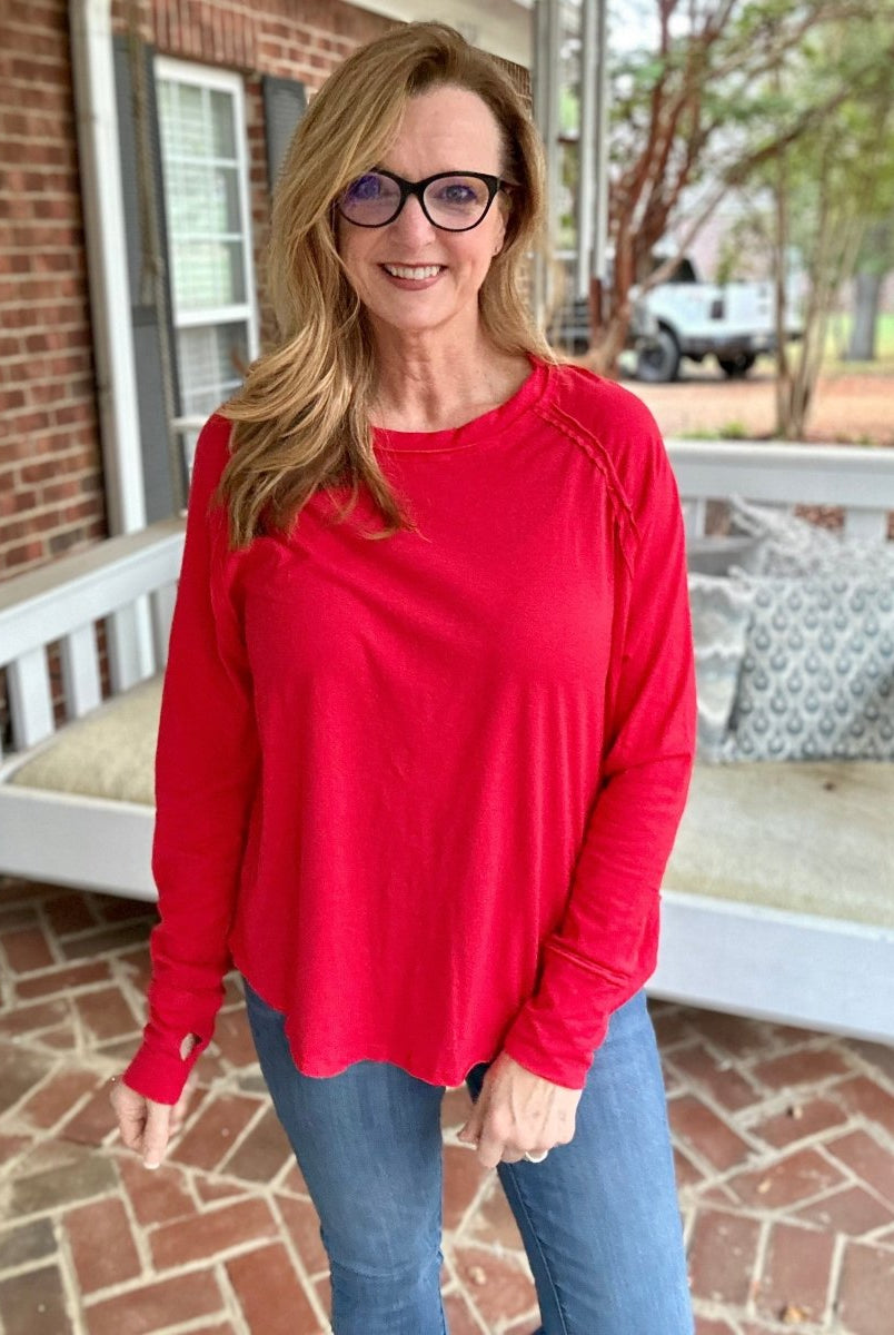 I Will Remember You Top - Light Red - Casual Top -Jimberly's Boutique-Olive Branch-Mississippi