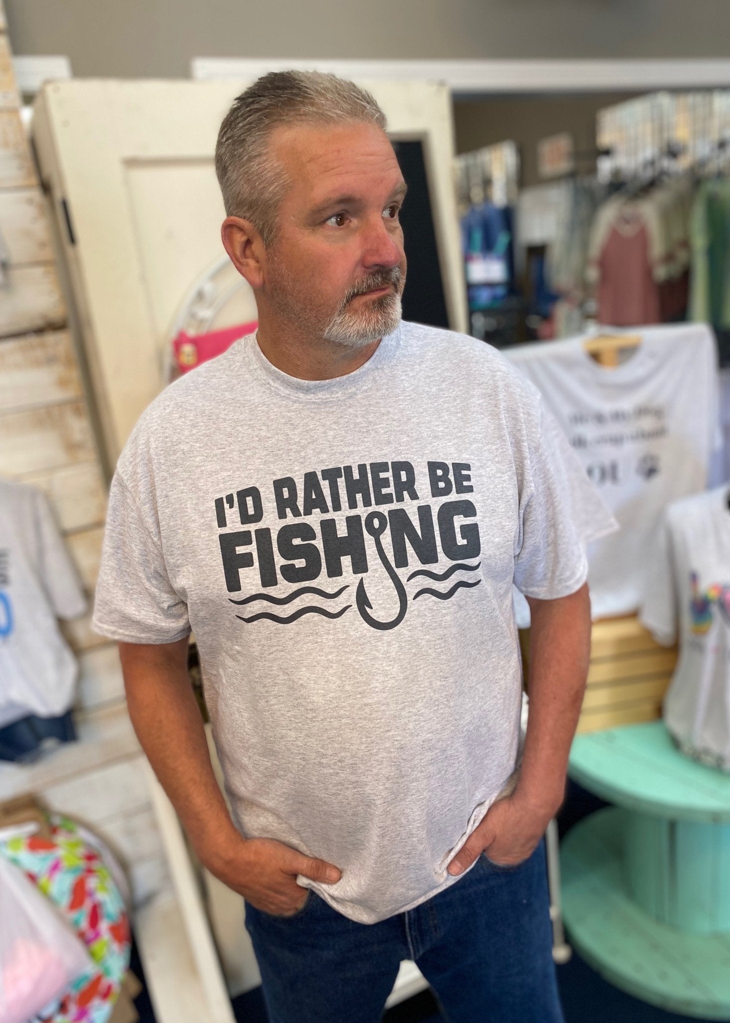 I’d Rather Be Fishing Graphic Tee - Jimberly's Boutique