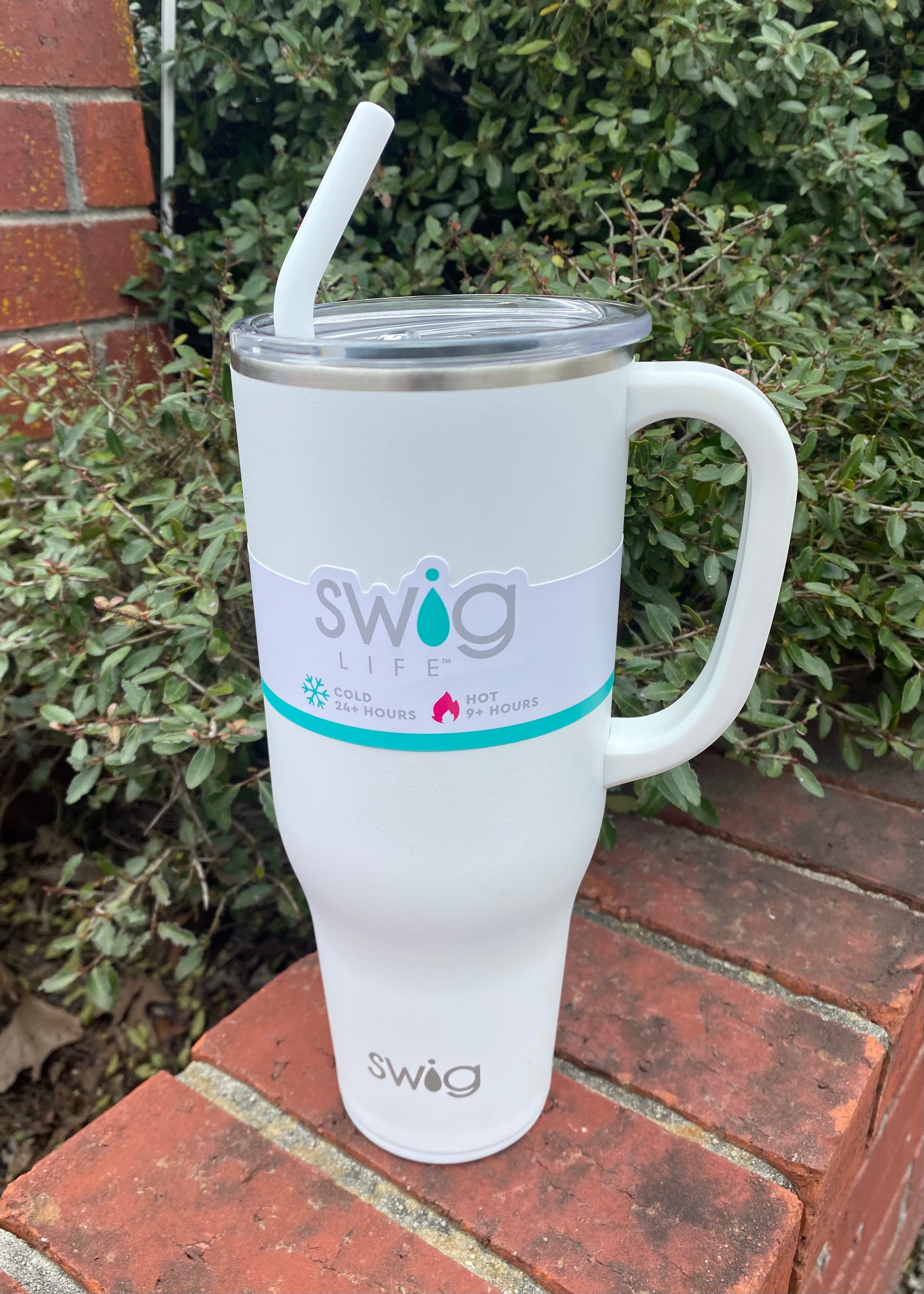 Swig 40 oz Stainless Steel Mega Mug with Handle - Lid and Straw