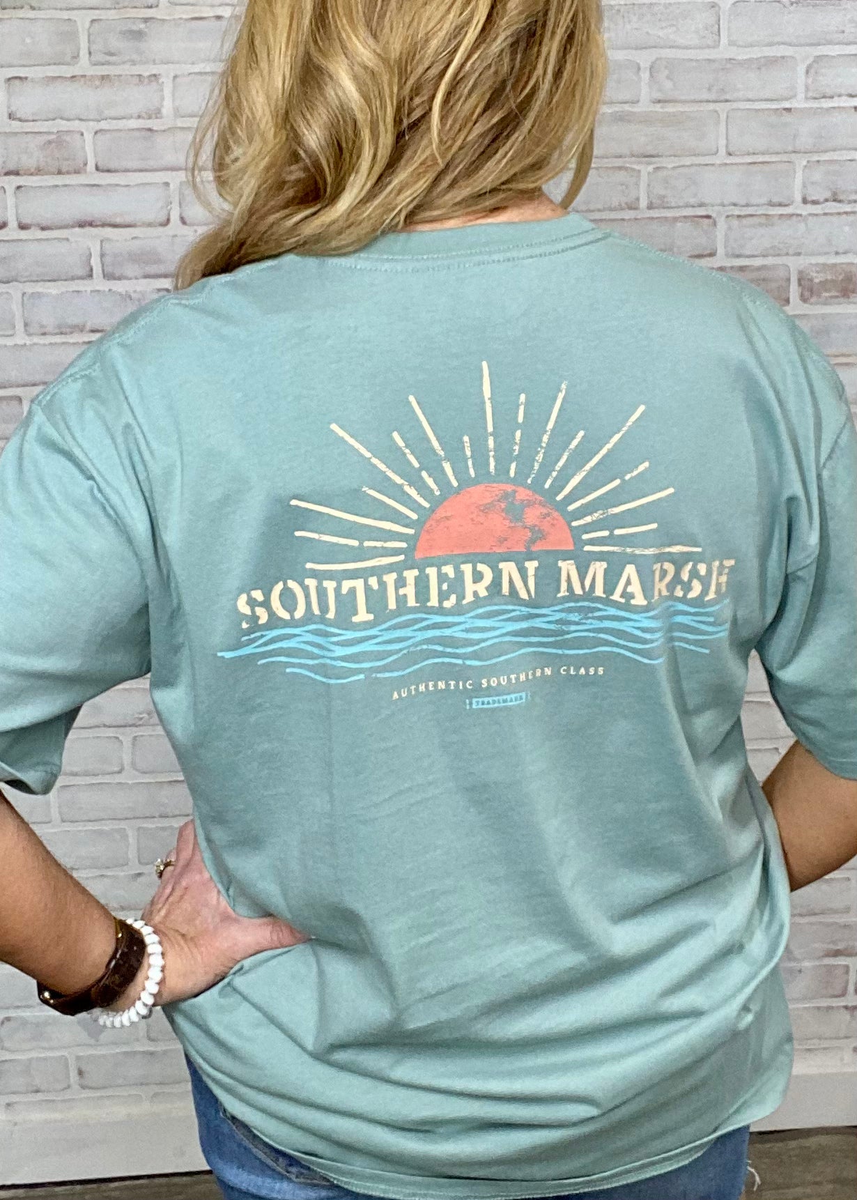 Southern Marsh Branding Collection Tee - Sunset - Burnt Sage - Graphic Tee - Jimberly's Boutique