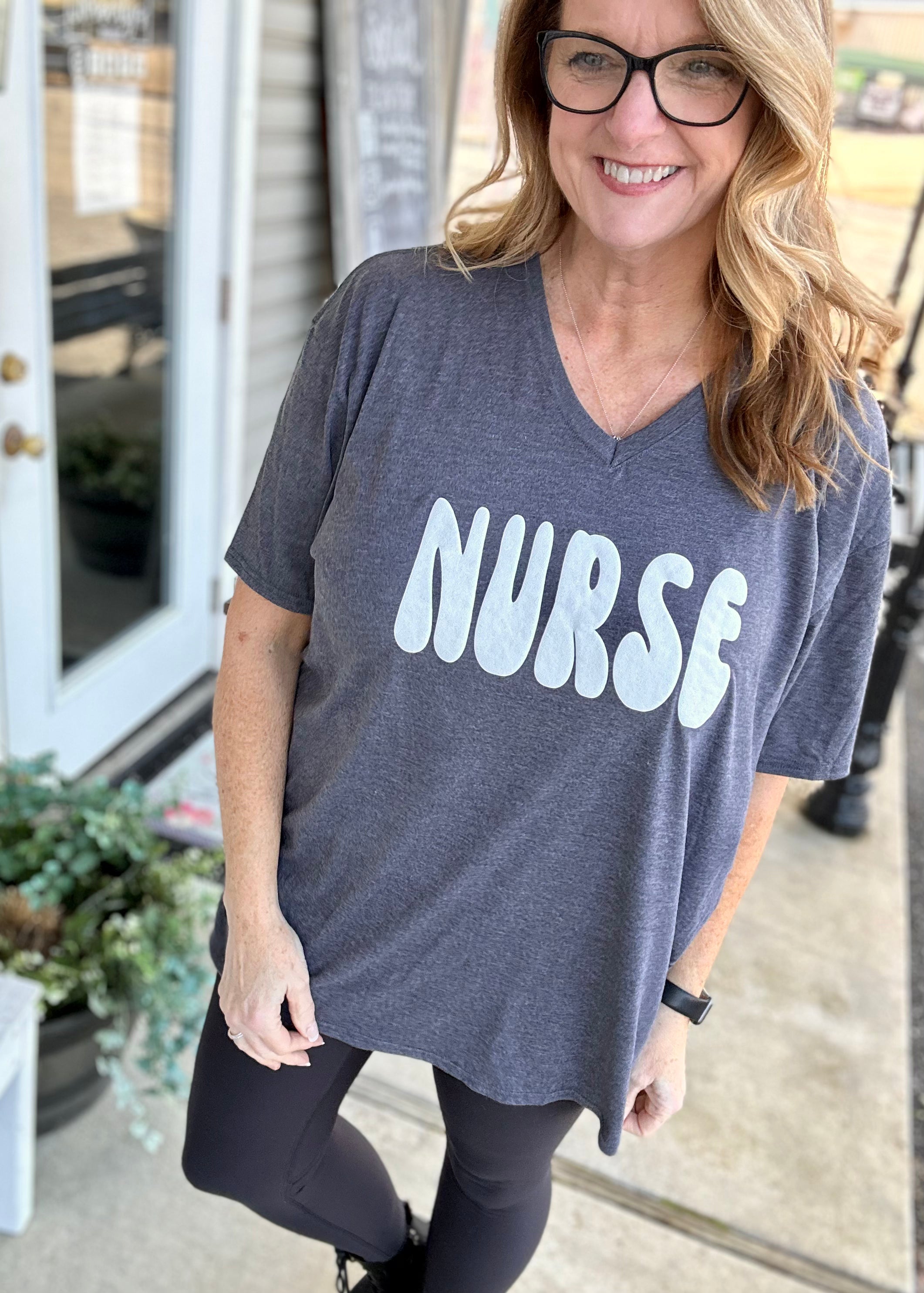 Nurse V Neck Graphic Tee - Graphic Tee -Jimberly's Boutique-Olive Branch-Mississippi