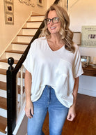 It Just Comes Natural V Neck Top - Ivory - -Jimberly's Boutique-Olive Branch-Mississippi