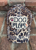 Dog Mom Distressed Cap - Leopard - Ball Cap -Jimberly's Boutique-Olive Branch-Mississippi