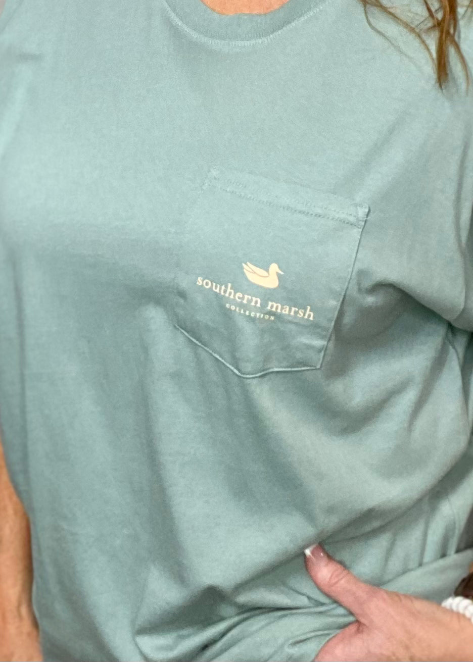 Southern Marsh Branding Collection Tee - Sunset - Burnt Sage - Graphic Tee - Jimberly's Boutique