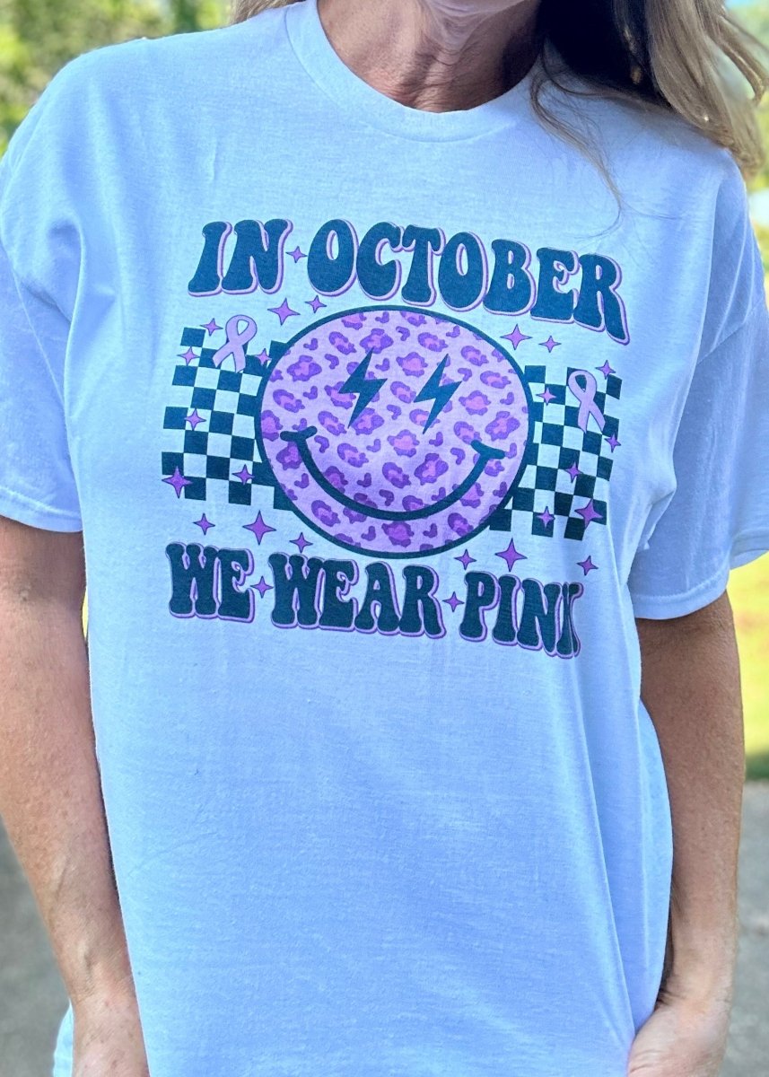In October We Wear Pink Short Sleeve Graphic Tee - Graphic Tee - Jimberly's Boutique