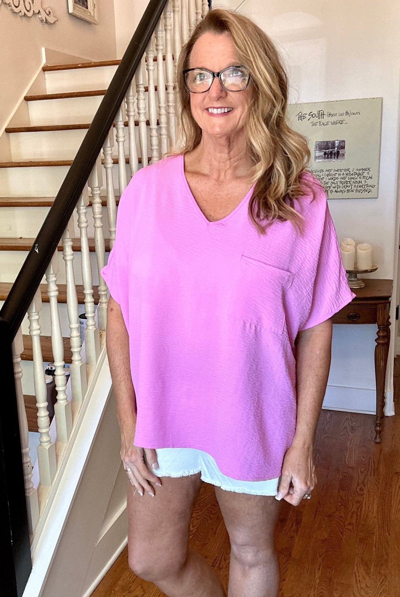 It Just Comes Natural V Neck Top - Mauve - -Jimberly's Boutique-Olive Branch-Mississippi