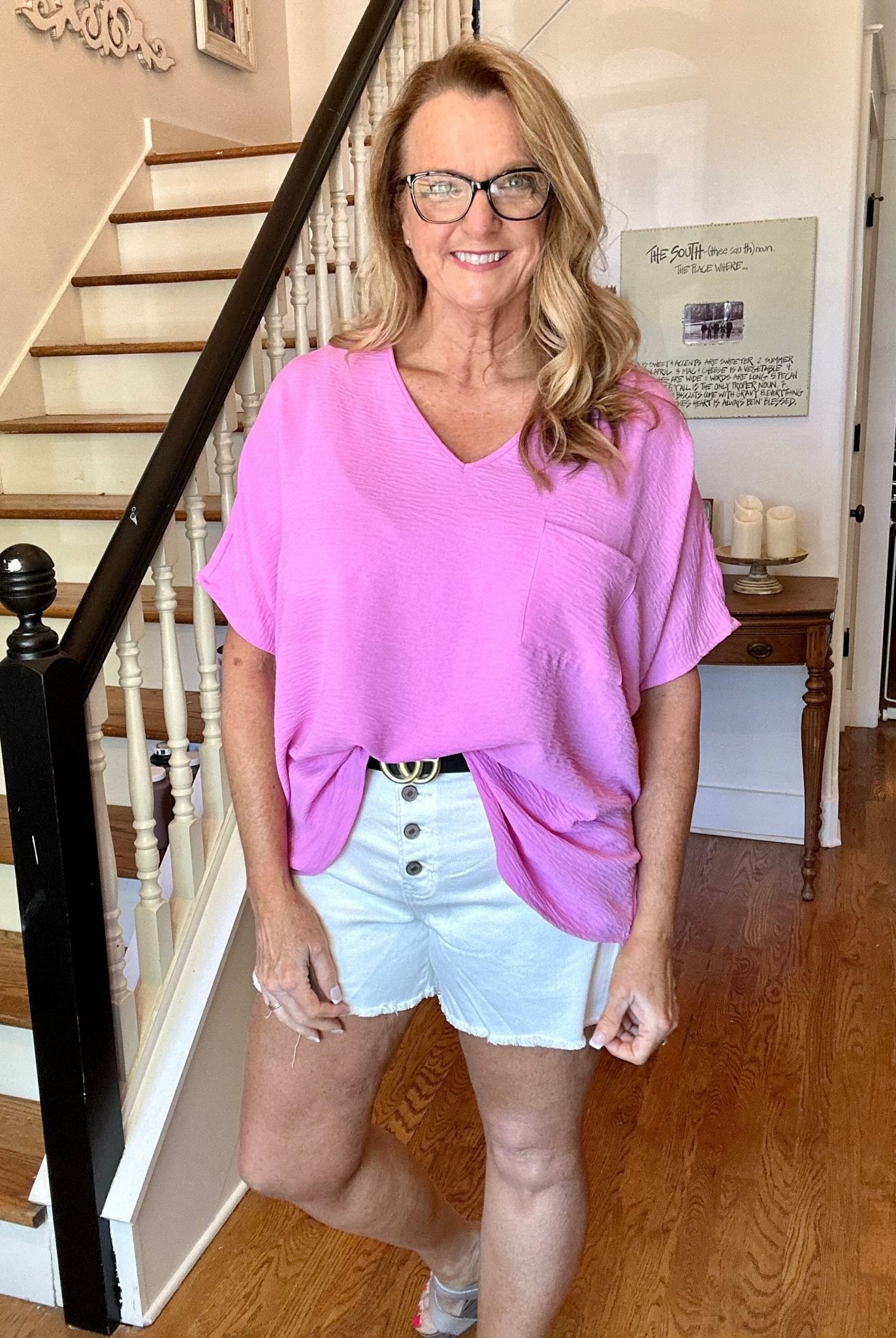 It Just Comes Natural V Neck Top - Mauve - -Jimberly's Boutique-Olive Branch-Mississippi