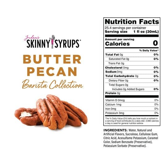 Jordan's Sugar Free Butter Pecan - Skinny Syrups - 25.4/750ml - Skinny Syrups - Jimberly's Boutique