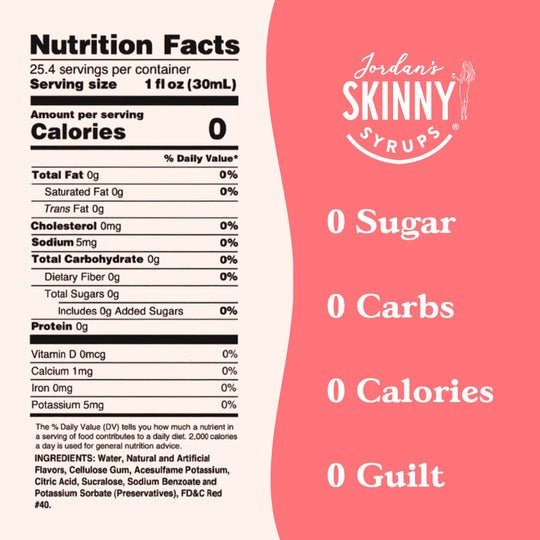 Jordan's Sugar Free Meyer Lemon Raspberry - Skinny Syrup - Skinny Syrups - Jimberly's Boutique