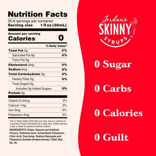 Jordan's Sugar Free Strawberry- Skinny Syrups - 25.4/750ml - Skinny Syrups -Jimberly's Boutique-Olive Branch-Mississippi
