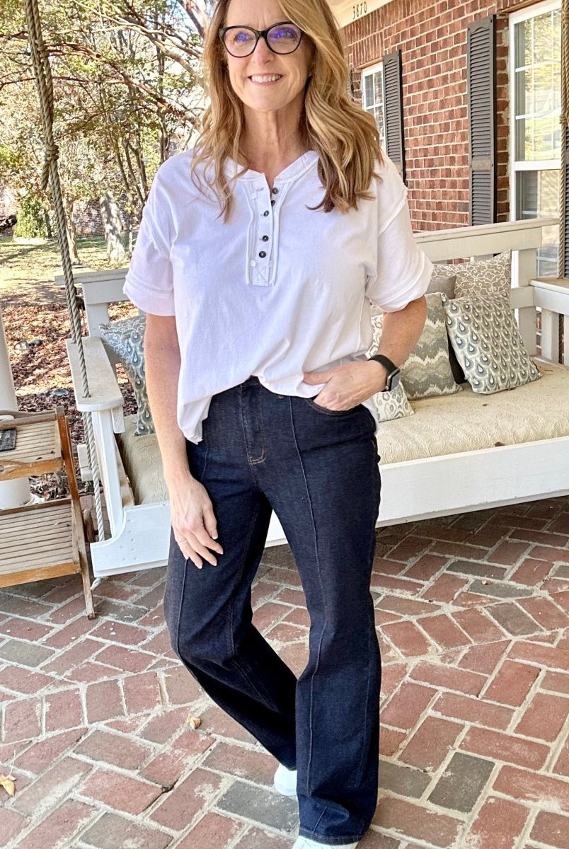 Judy Blue High Waist Front Seam Wide Leg Jeans - 33" Inseam - Judy Blue Jeans -Jimberly's Boutique-Olive Branch-Mississippi
