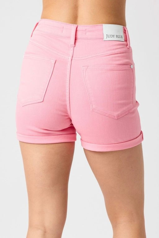 Judy Blue High Waist Tummy Control Shorts - Pink - judy blue shorts -Jimberly's Boutique-Olive Branch-Mississippi