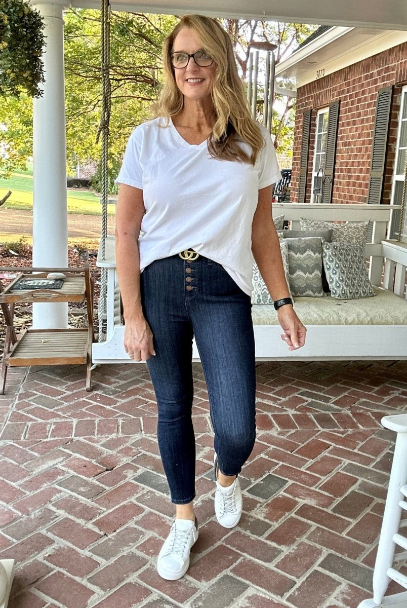 Judy Blue Jeans | High Waist | Button Fly | Handsand | Resin | Skinny | Olive Branch | MS - Judy Blue Skinny Jeans -Jimberly's Boutique-Olive Branch-Mississippi