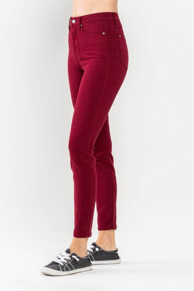Judy Blue Jeans | High Waist | Tummy Control | Garment Dyed | Skinny | Scarlet - Jimberly's Boutique