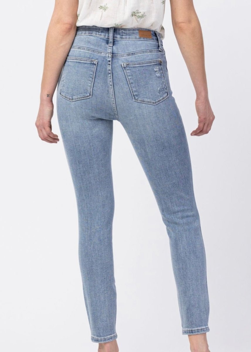 Judy Blue Jeans | Kallie | Medium Wash | Minimal Destroyed | Skinny - Judy Blue Jeans - Jimberly's Boutique