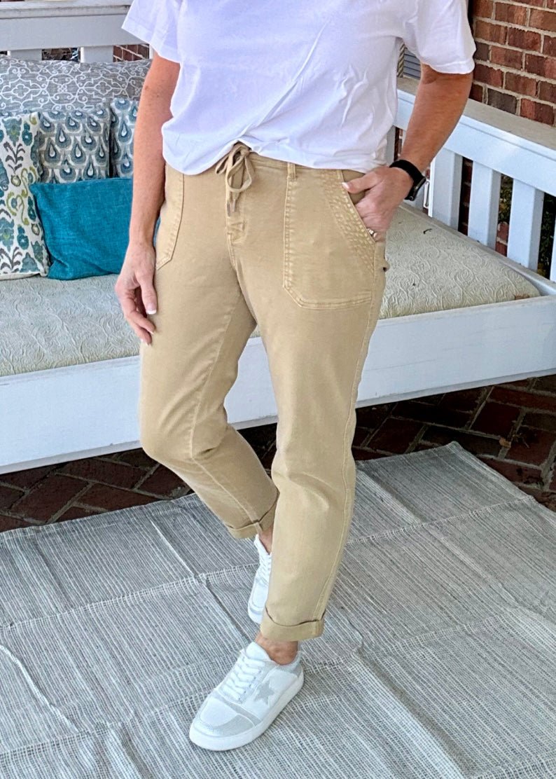 Judy Blue Jogger | High Waist | Khaki - Judy Blue Joggers -Jimberly's Boutique-Olive Branch-Mississippi