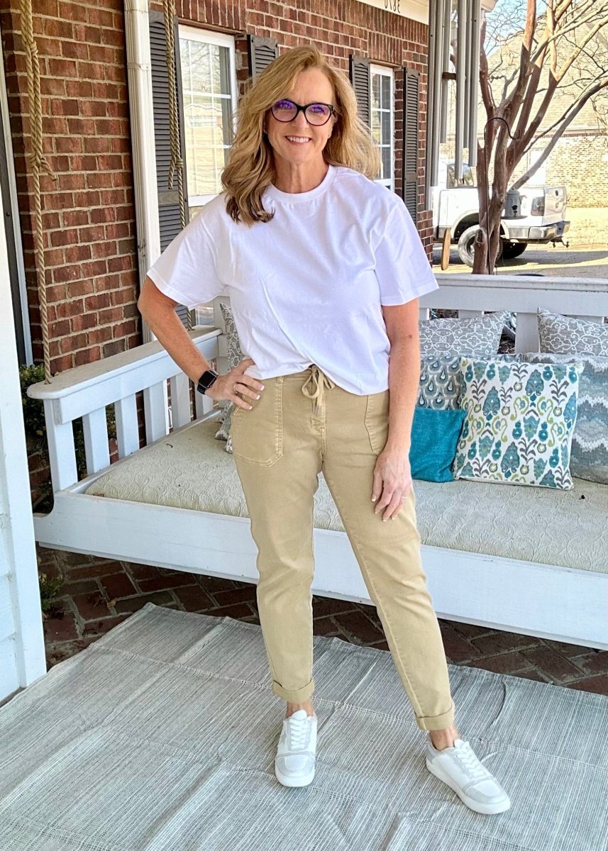 Judy Blue Jogger | High Waist | Khaki - Judy Blue Joggers -Jimberly's Boutique-Olive Branch-Mississippi