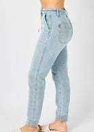 Judy Blue Jogger | High Waist | Vintage Double Cuff | Denim - Judy Blue Jeans -Jimberly's Boutique-Olive Branch-Mississippi