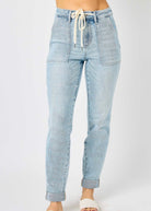 Judy Blue Jogger | High Waist | Vintage Double Cuff | Denim - Judy Blue Jeans -Jimberly's Boutique-Olive Branch-Mississippi