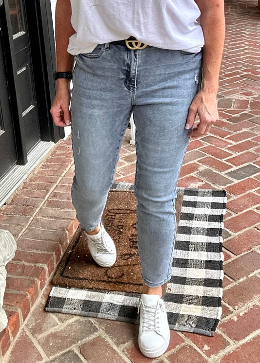 Judy Blue Kammie Mild Destroy Slim Jeans - jeans - Jimberly's Boutique
