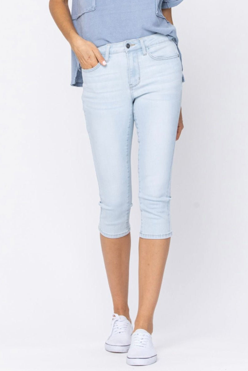 Judy Blue Kelly Mid Rise Capri Jeans - -Jimberly's Boutique-Olive Branch-Mississippi