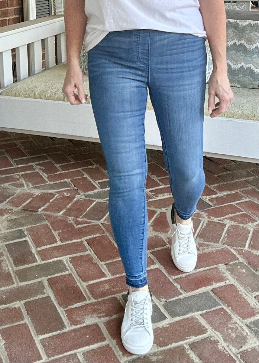 Judy Blue Kimmie High Waist Release Hem Pull On Skinny Jeans (Copy) - jeans - Jimberly's Boutique