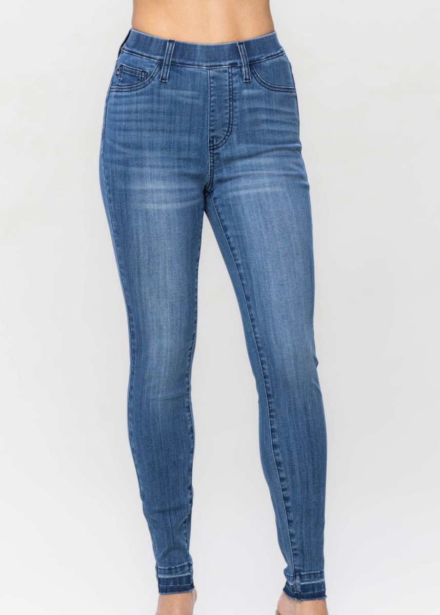 Judy Blue Kimmie High Waist Release Hem Pull On Skinny Jeans (Copy) - jeans - Jimberly's Boutique