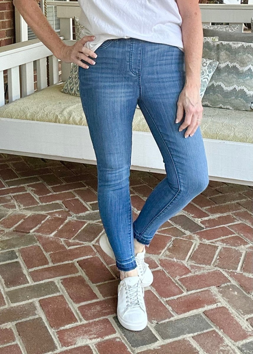 Judy Blue Kimmie High Waist Release Hem Pull On Skinny Jeans (Copy) - jeans - Jimberly's Boutique