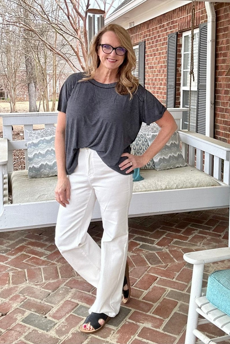 Judy Blue White Jeans | High Waist | Wide Leg - Judy Blue Jeans -Jimberly's Boutique-Olive Branch-Mississippi