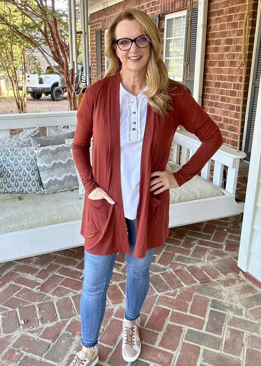 Just One More Cardigan - Rust - Cardigan - Jimberly's Boutique